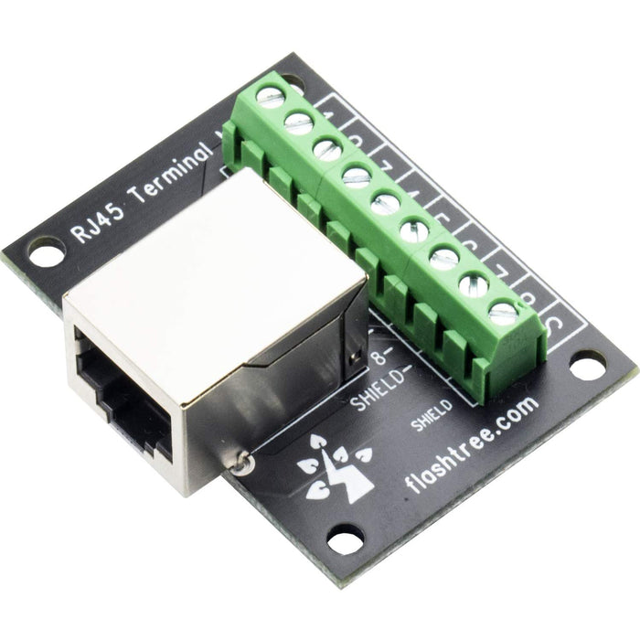 flashtree RJ45 8 Pins Connector (8P8C) Breakout Board Terminal Output Mini for Ethernet RS-232 RS-422 RS-485 DMX-512