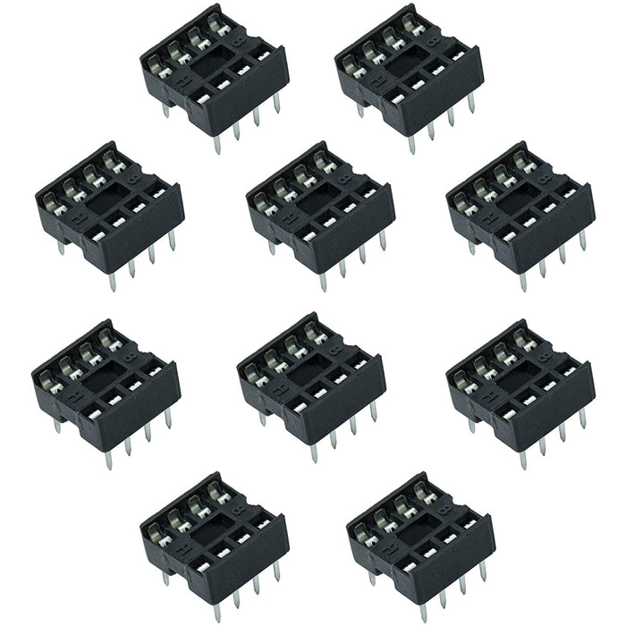 flashtree 10pcs Solder Type Double Row 8PIN DIP Integrated Circuit IC Sockets Connector DIP8