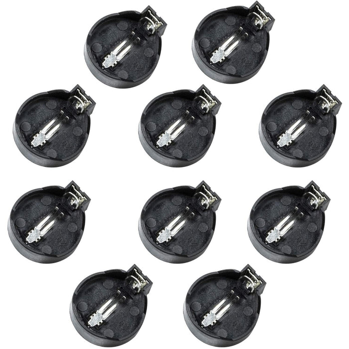 flashtree 10pcs Coin Cell Button Battery Holder Case for CR2032 CR2025 Black
