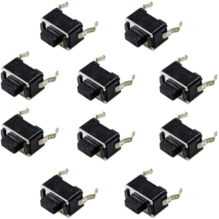 flashtree 20pcs 3x6x4.3H(mm) Panel Mini/Micro/Small PCB Momentary Tactile Tact Push Button Switch Black DIP