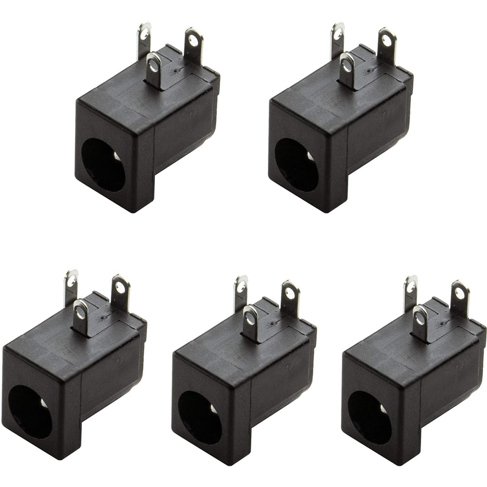 flashtree 5pcs 5.5mmx2.1mm 3 Pins PCB Mounting DC-005 DC005 Female DC Power Jack