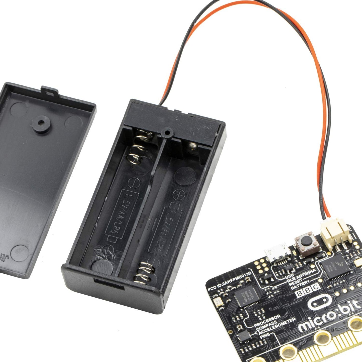 flashtree 2pcs 1x2 AA 1.5V Total 3V Battery Box Compatible with Micro-bit Board Power Connector for Micro-bit Board