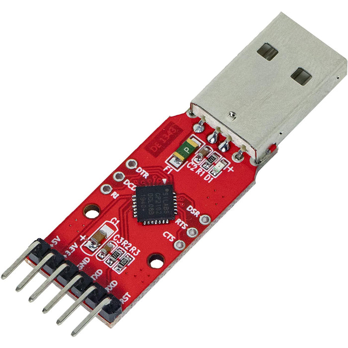 flashtree CP2102 USB to TTL 5V Serial Converter Breakout Module 6 PINS Output (5V 3.3V GND RXD TXD RST) Compatible with Windows 7,8,10,Linux,Mac OSX