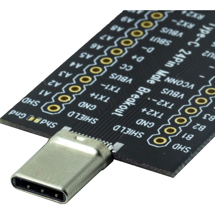 flashtree USB Type-C Type C Male Breakout Board 24 Pins Out (2.54mm 100mils Pitch)