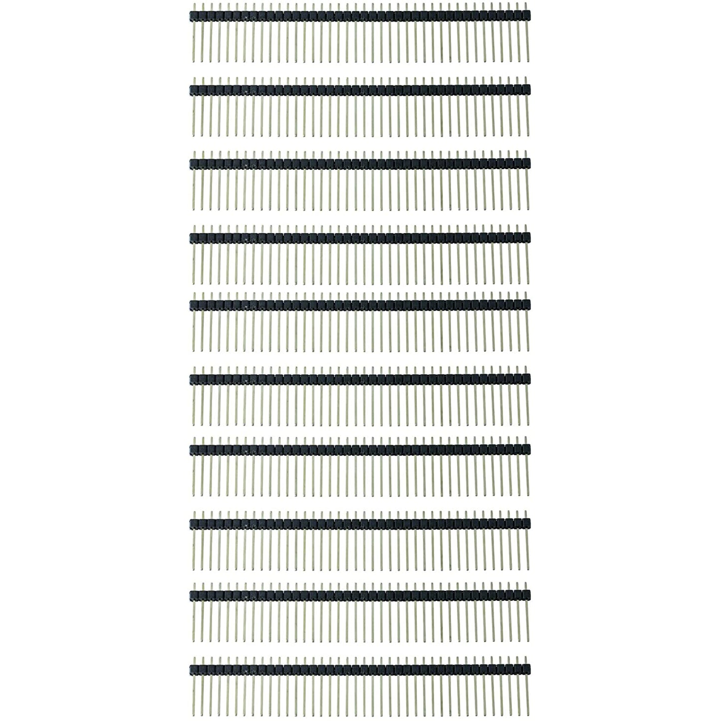 flashtree 10pcs 1x40 Pin 2.54mm Male Pin Header Connector Extra Tall Break Away Headers Long 19mm