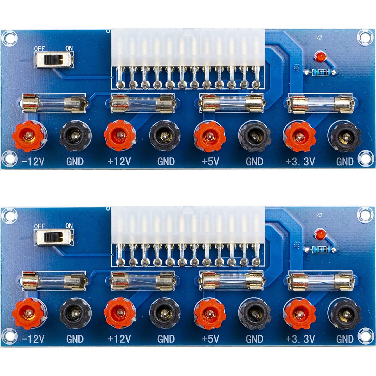 flashtree 2pcs 24 Pin ATX Power Breakout Board Bule