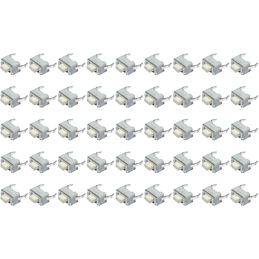 flashtree 50pcs 3x6x5H(mm) Panel Mini/Micro/Small PCB Momentary Tactile Tact Push Button Switch Milk White DIP 50PCS