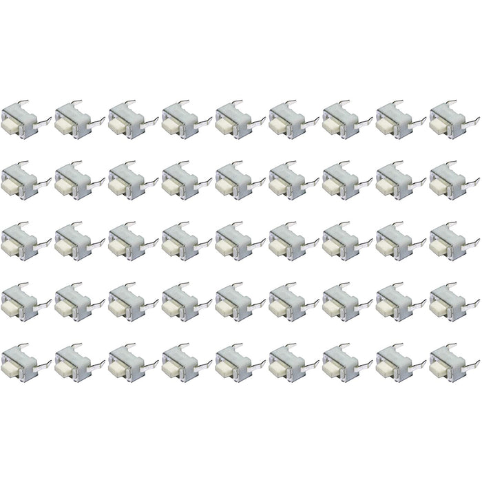 flashtree 50pcs 3x6x5H(mm) Panel Mini/Micro/Small PCB Momentary Tactile Tact Push Button Switch Milk White DIP 50PCS
