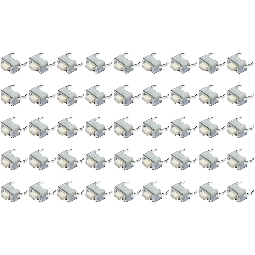 flashtree 50pcs 3x6x5H(mm) Panel Mini/Micro/Small PCB Momentary Tactile Tact Push Button Switch Milk White DIP 50PCS