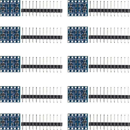 flashtree 10pcs 2CH 2 Channel Logic Level Converter 3.3V to 5V TTL Breakout Module for Arduino