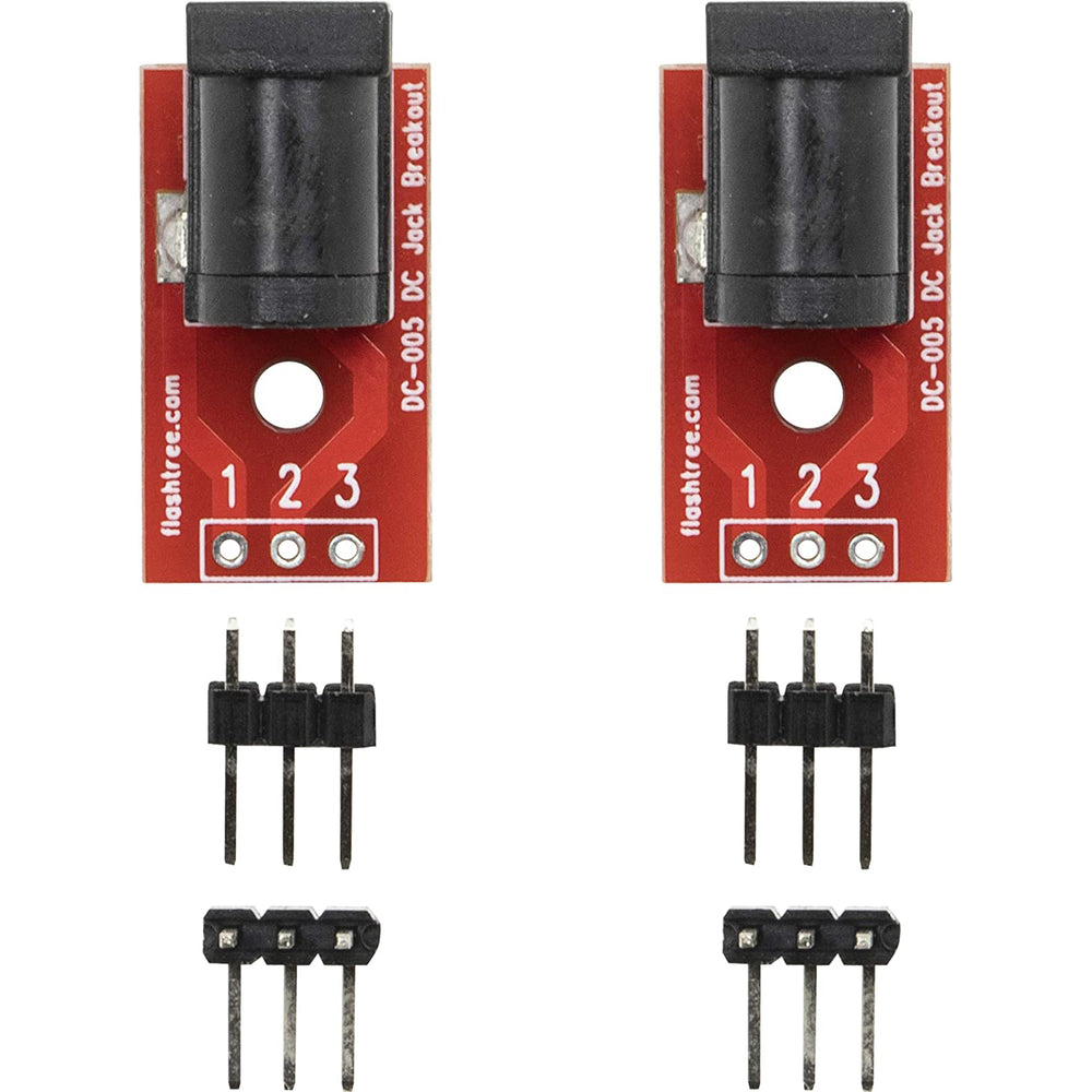 flashtree 2pcs 5.5x2.5mm DC 2.5mm Power Jacks Sockets Breakout Board with 3pin Output 2.54mm Pitch
