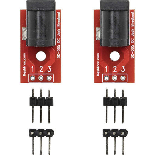 flashtree 2pcs 5.5x2.5mm DC 2.5mm Power Jacks Sockets Breakout Board with 3pin Output 2.54mm Pitch