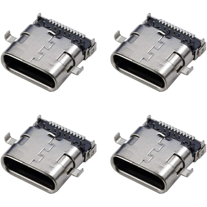 flashtree 4pcs USB Type C 24 Pins Female Socket dip & SMT Full pins Output